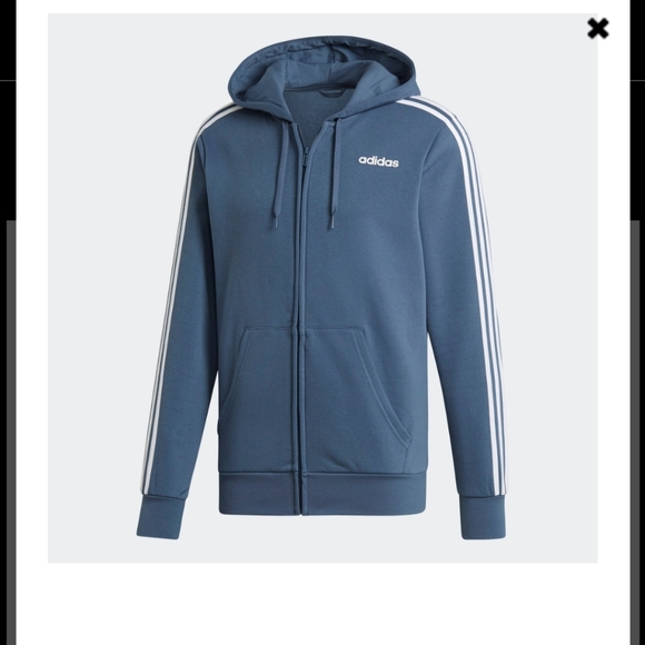 adidas Other - ADIDAS  Essentials 3-Stripes Fleece Hoodie Zipup  Size: Small Mens ( Unisex)